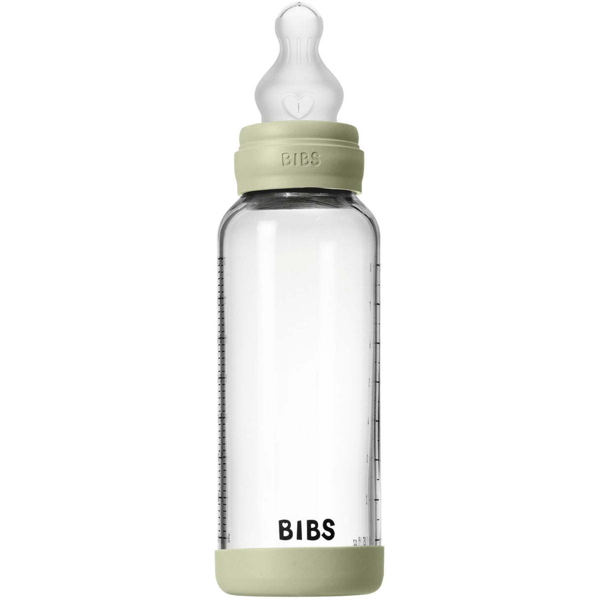 Bibs Sage Glass Baby Bottle Round Silicone Medium Flow