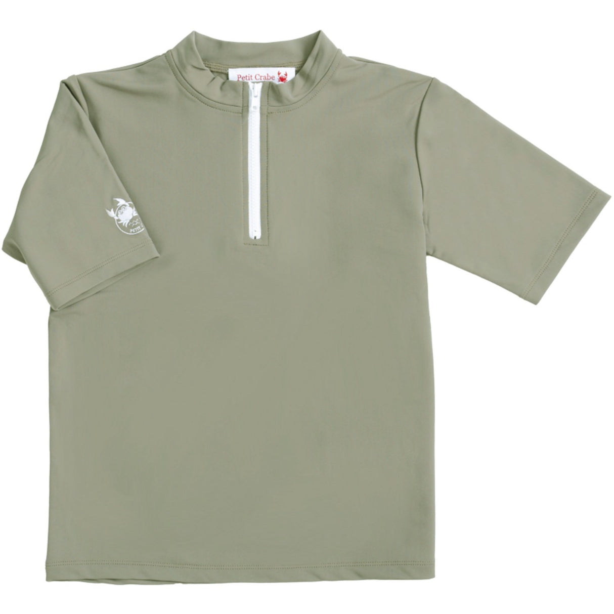 Petit Crabe Olive Max Half Zip Uv-Swim Shirt S/S