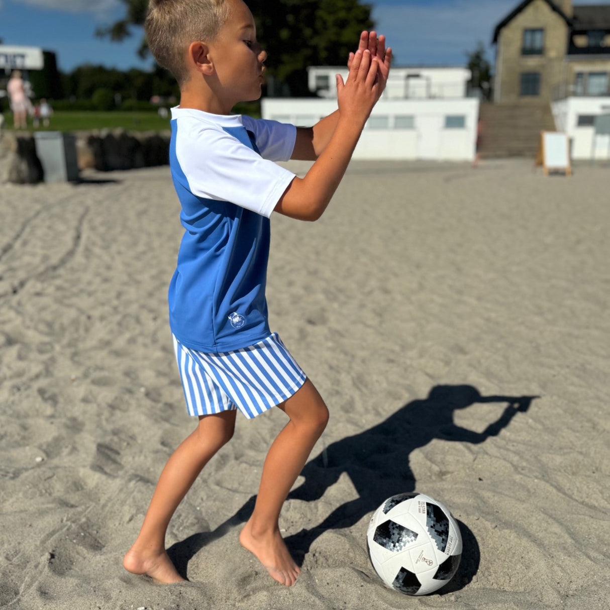 Petit Crabe Sapphire/White Raglan Uv-Swim Shirt S/S