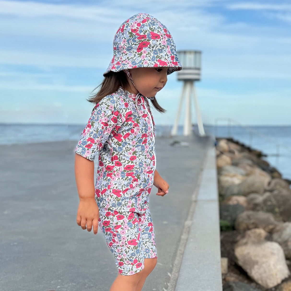 Petit Crabe Poppy & Daisy P Natsu Sunsuit S/S - Made With Liberty© Fabric
