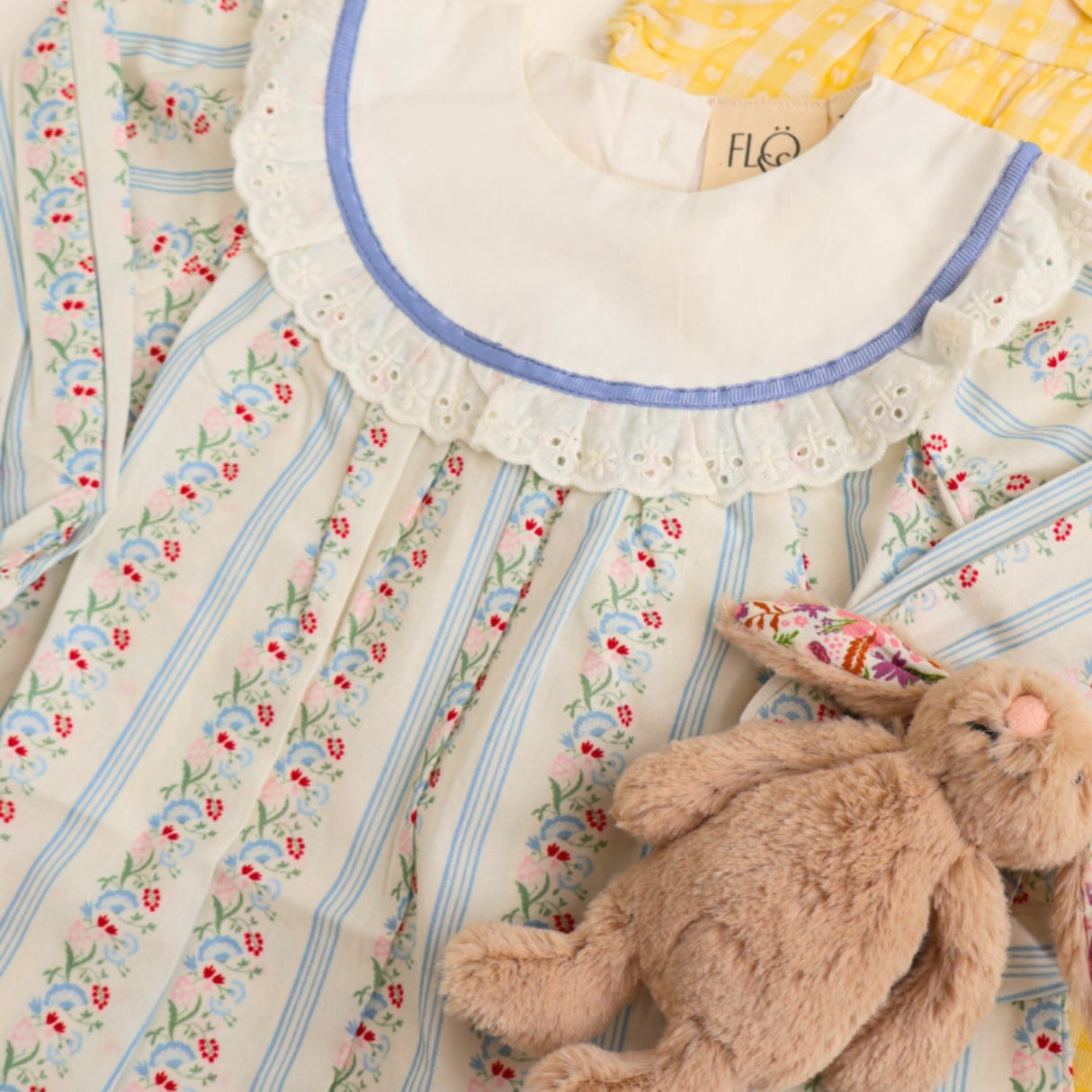 Flöss Soft white/Bright blue Abigail Dress