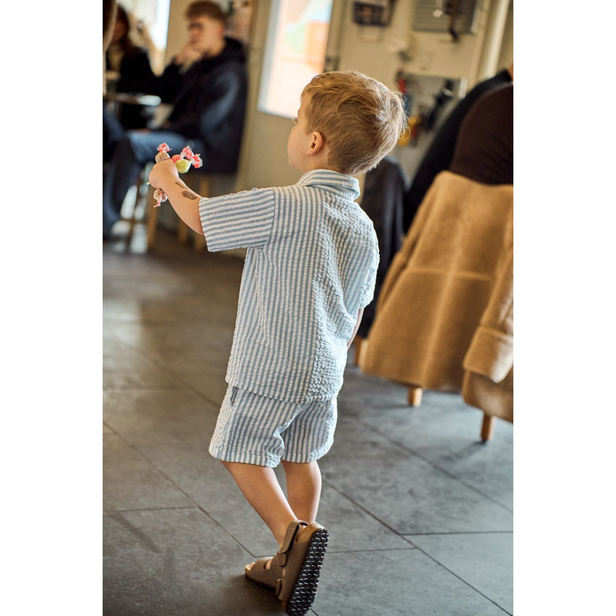 THE NEW Siblings X Luksusbaby Blue FAnd Striped Ojo Shorts