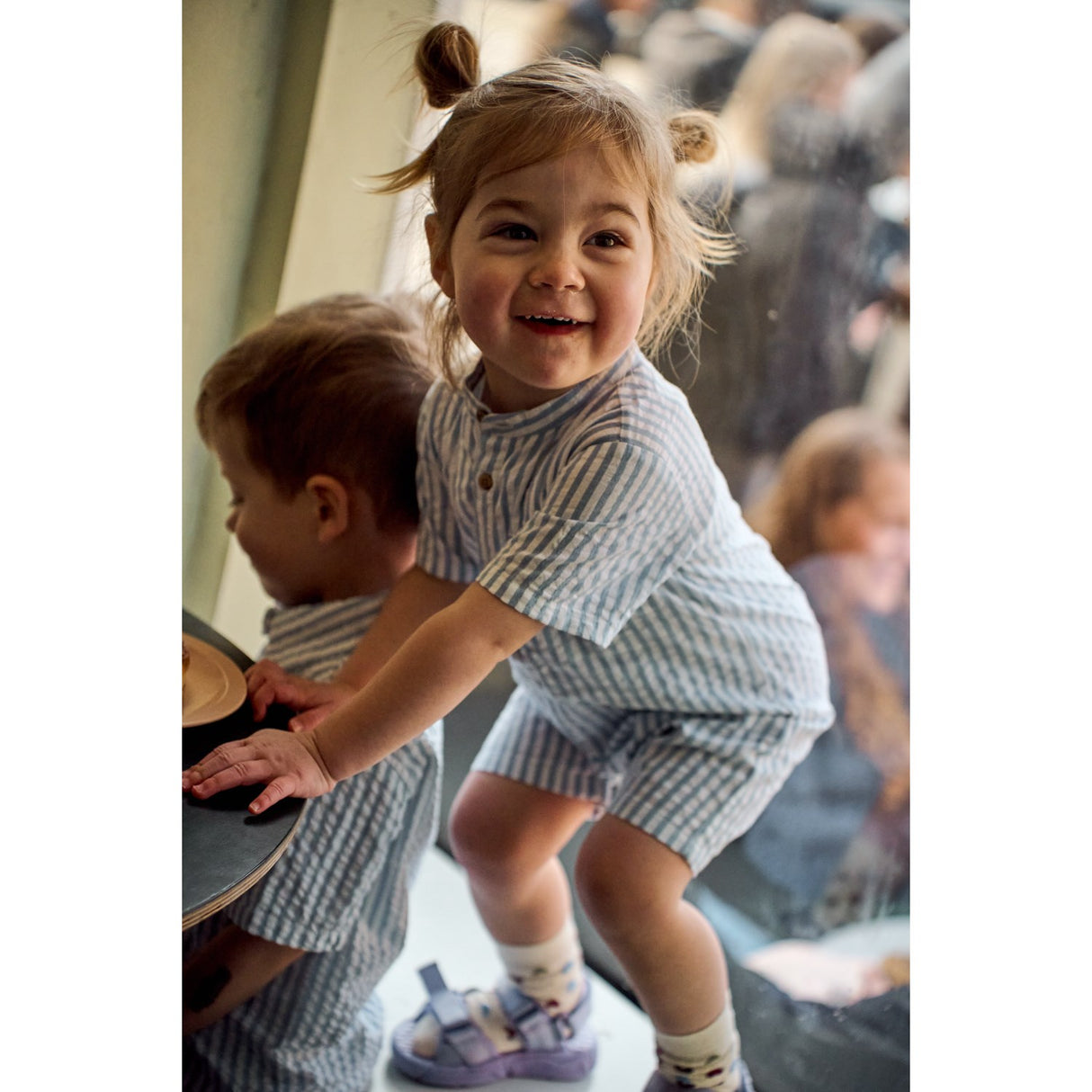 THE NEW Siblings X Luksusbaby Blue Fog Striped Ojo Jumpsuit