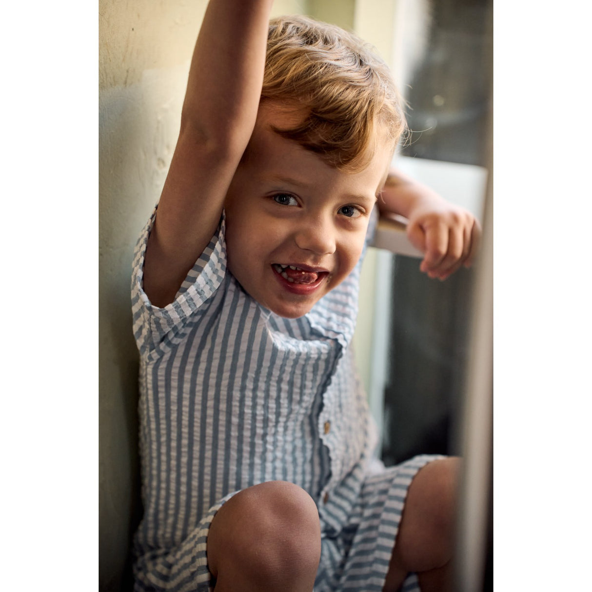 THE NEW Siblings X Luksusbaby Blue FAnd Striped Ojo Shorts