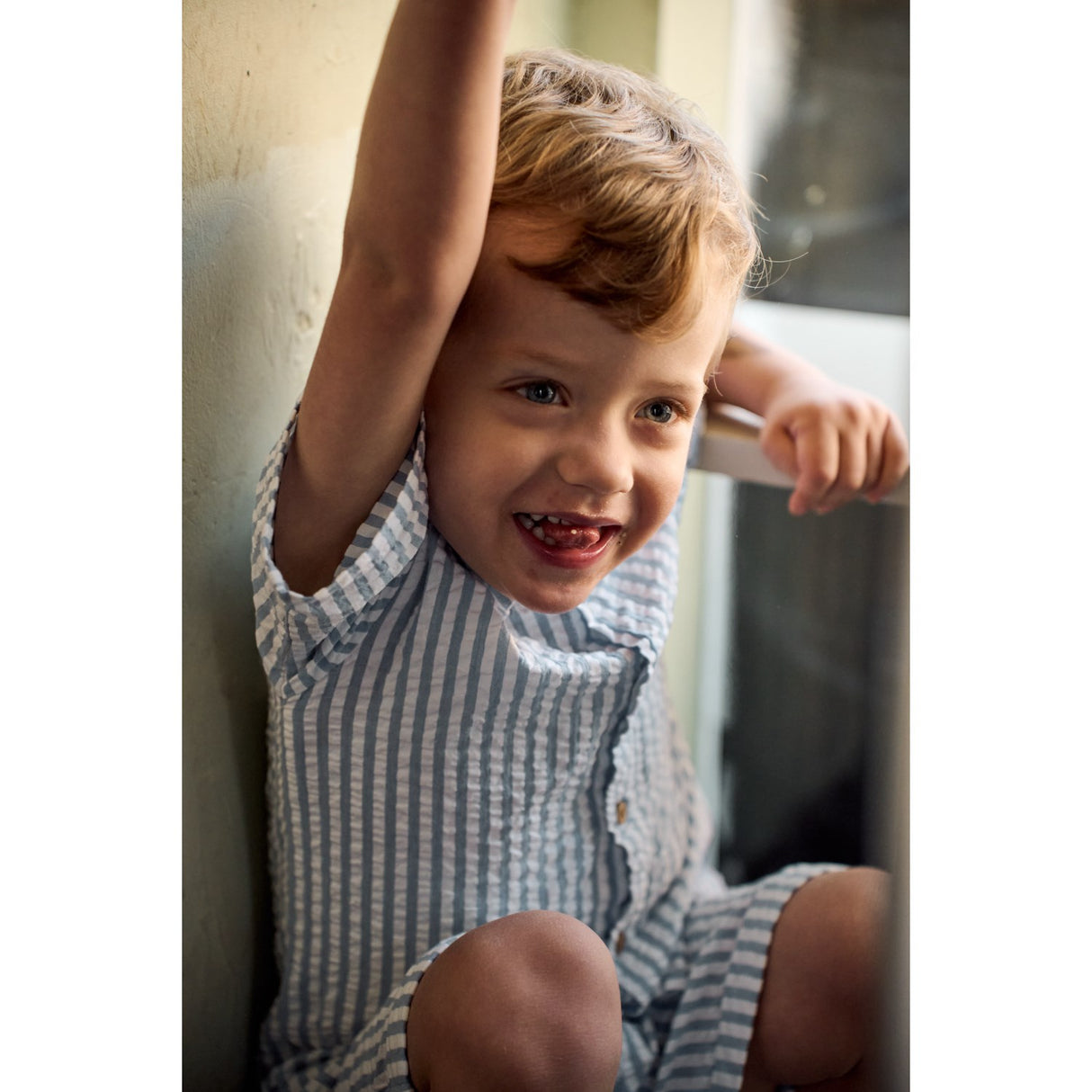 THE NEW Siblings X Luksusbaby Blue FAnd Striped Ojo Shorts