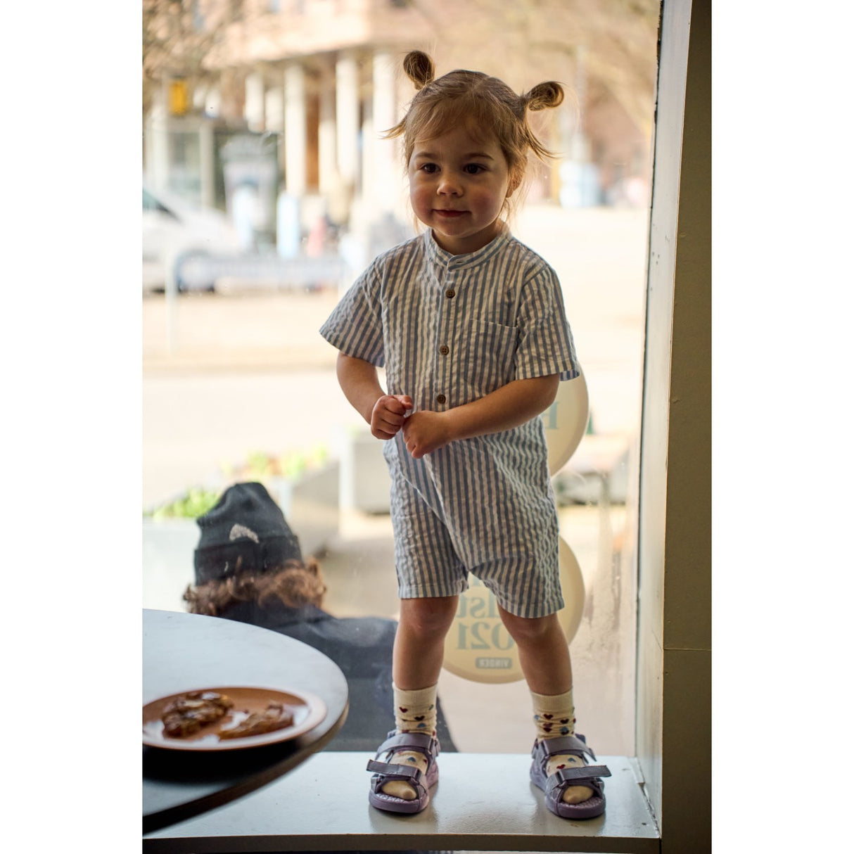 THE NEW Siblings X Luksusbaby Blue Fog Striped Ojo Jumpsuit