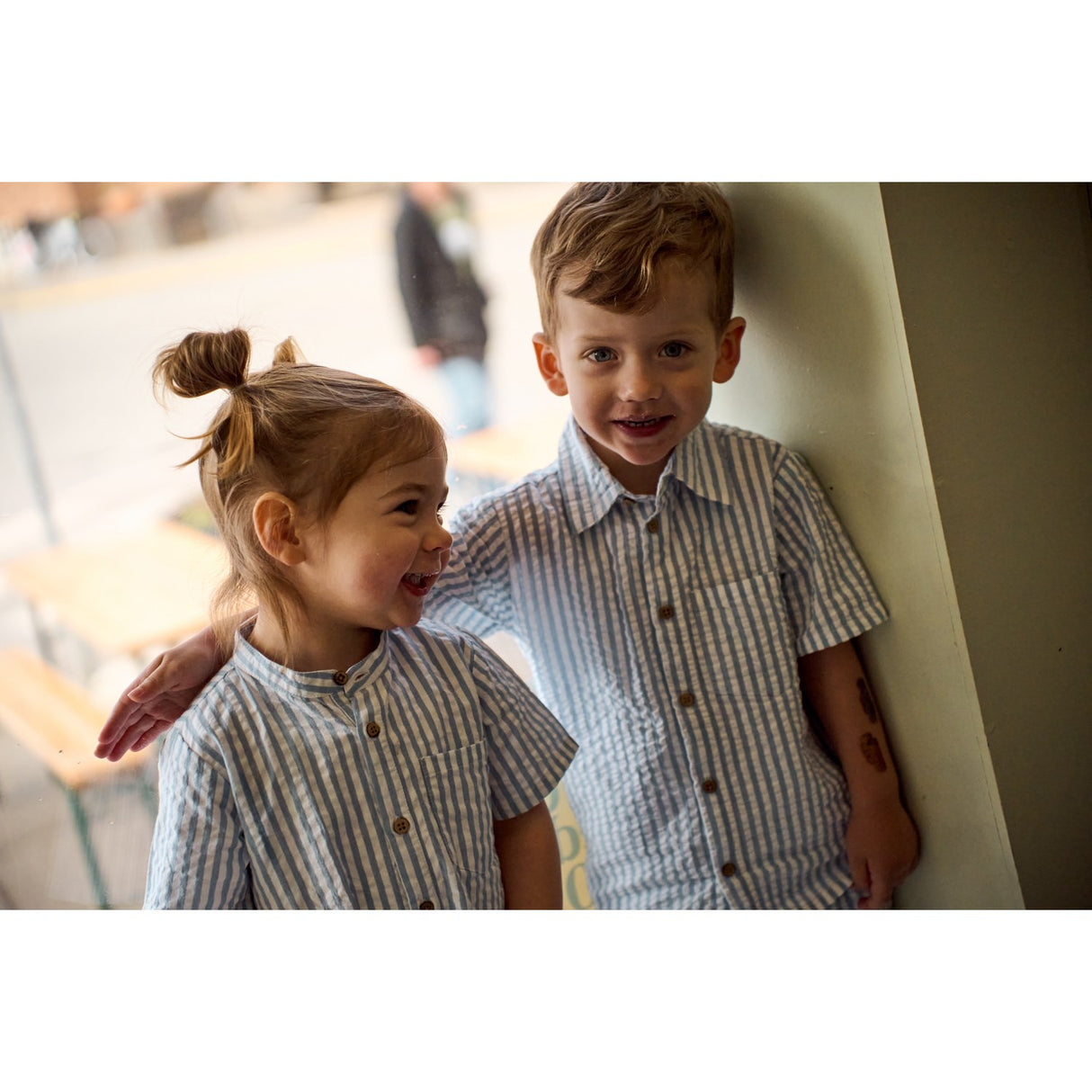 THE NEW Siblings X Luksusbaby Blue Fog Striped Ojo Jumpsuit
