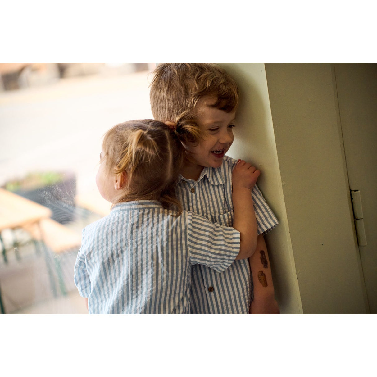 THE NEW Siblings X Luksusbaby Blue Fog Striped Ojo Shirt