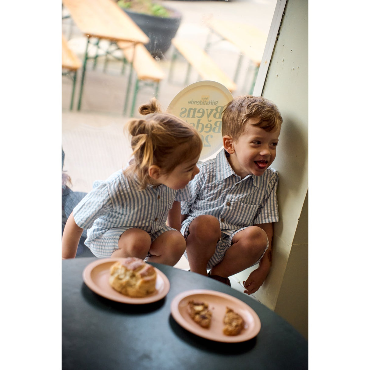 THE NEW Siblings X Luksusbaby Blue Fog Striped Ojo Jumpsuit