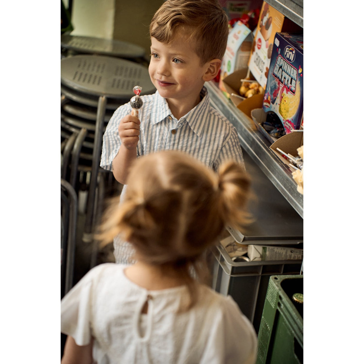 THE NEW Siblings X Luksusbaby Blue FAnd Striped Ojo Shorts