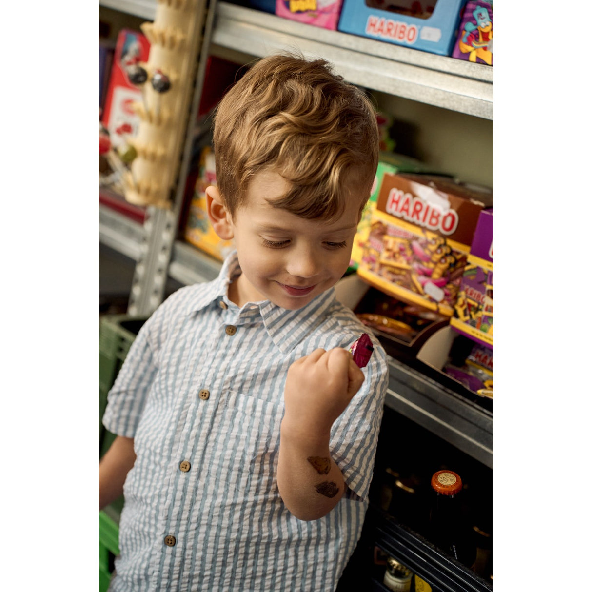 THE NEW Siblings X Luksusbaby Blue FAnd Striped Ojo Shorts