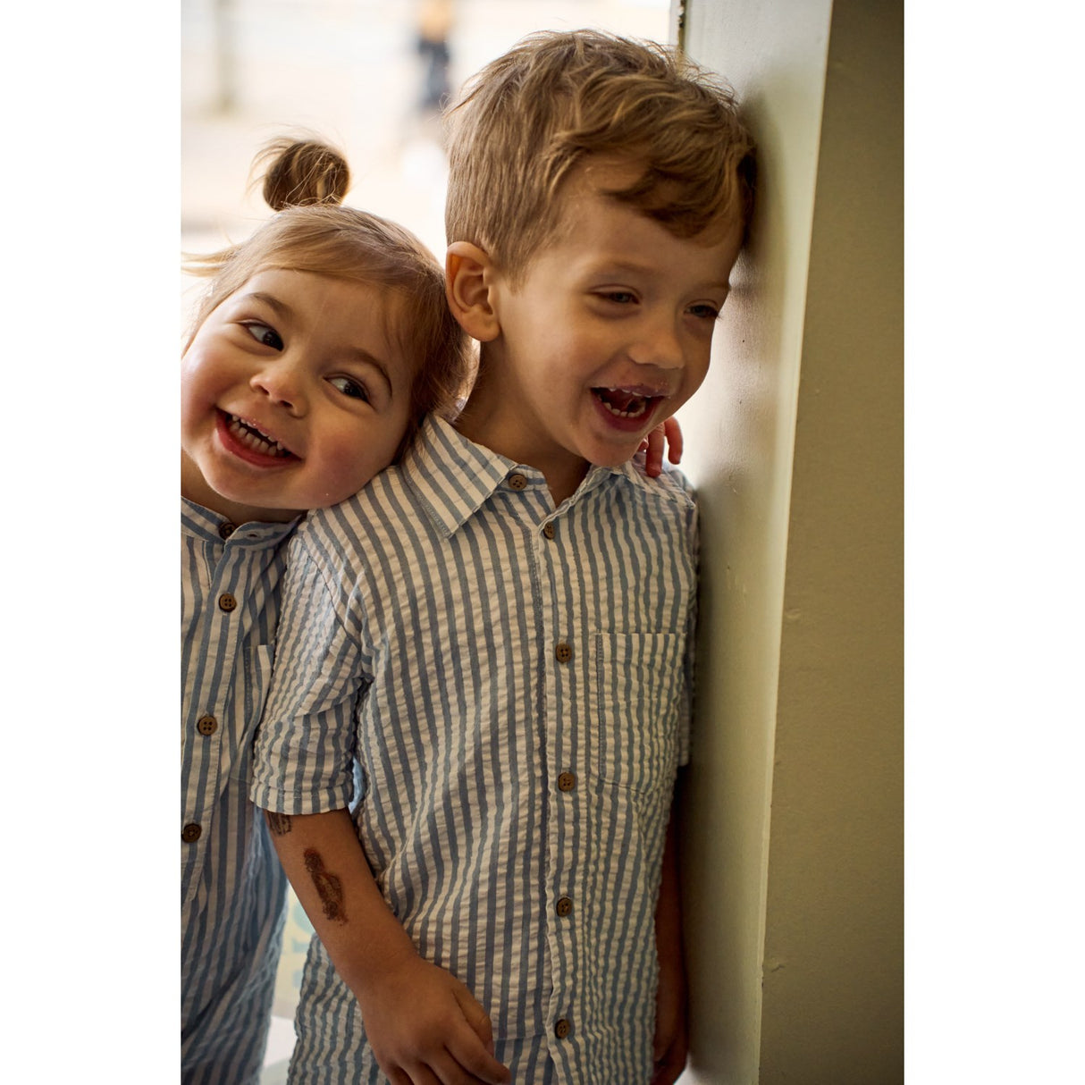 THE NEW Siblings X Luksusbaby Blue FAnd Striped Ojo Shorts