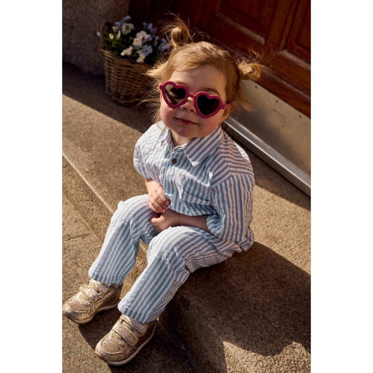 THE NEW Siblings X Luksusbaby Blue Fog Striped Ojo Pants