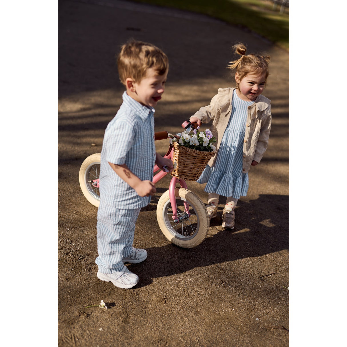 THE NEW Siblings X Luksusbaby Blue FAnd Striped Ojo Shorts
