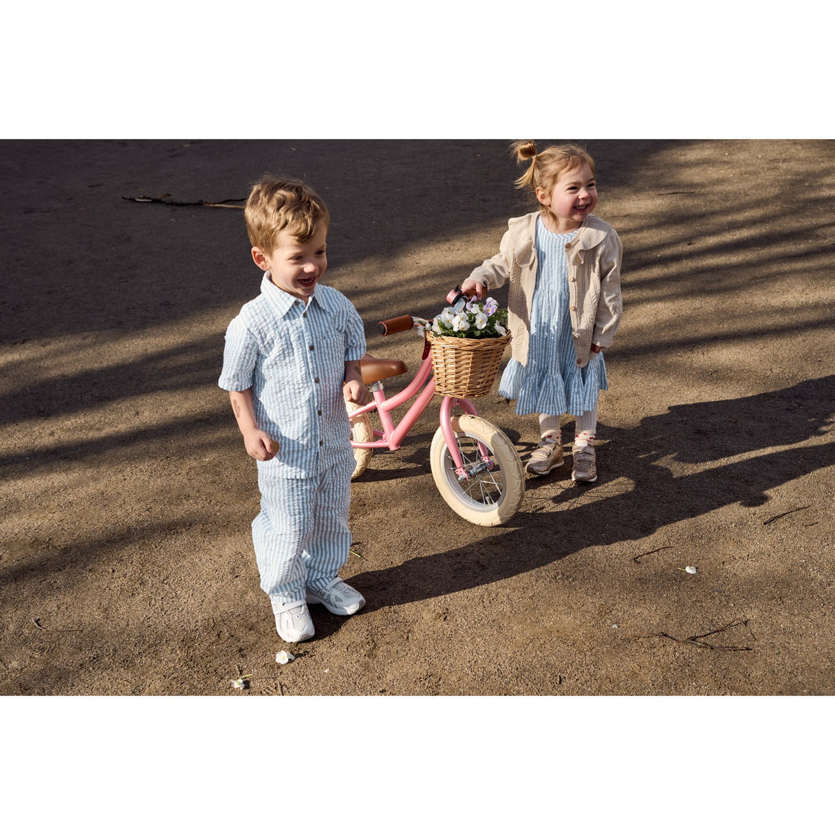 THE NEW Siblings X Luksusbaby Blue Fog Striped Ojo Pants