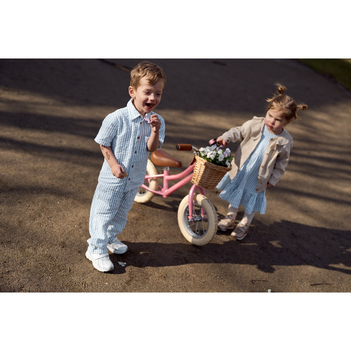 THE NEW Siblings X Luksusbaby Blue Fog Striped Ojo Pants