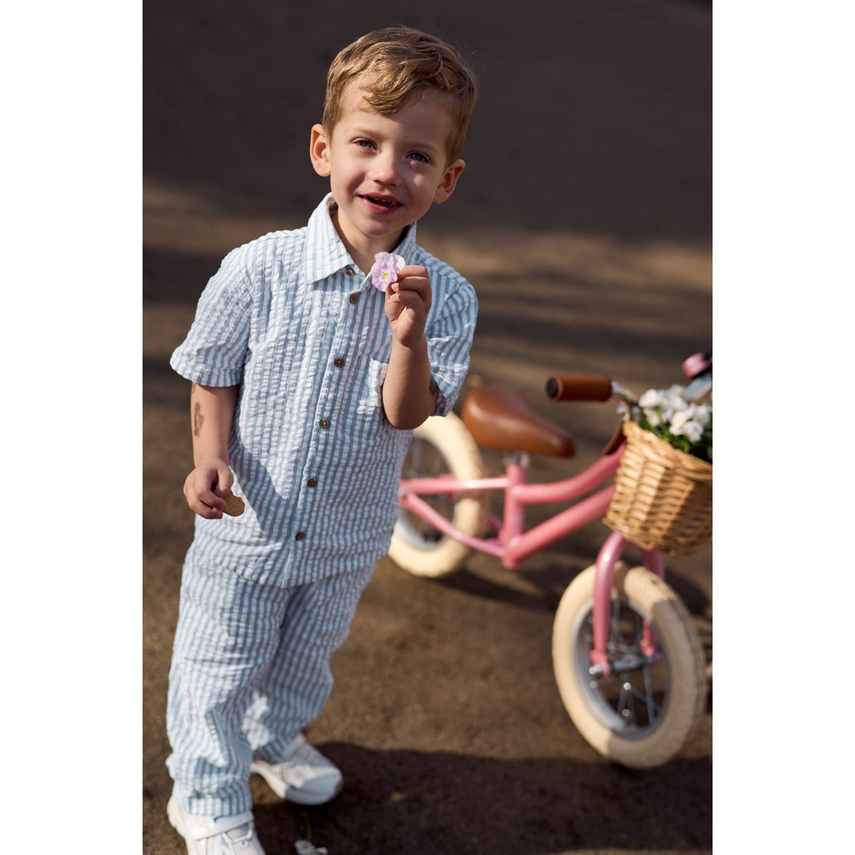 THE NEW Siblings X Luksusbaby Blue FAnd Striped Ojo Shorts