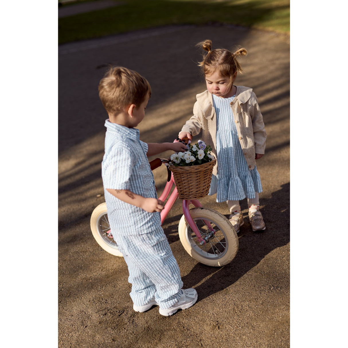 THE NEW Siblings X Luksusbaby Blue FAnd Striped Ojo Shorts