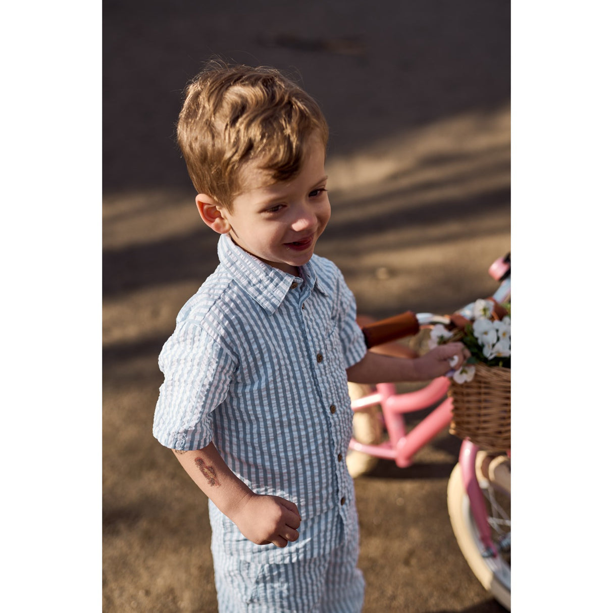 THE NEW Siblings X Luksusbaby Blue FAnd Striped Ojo Shorts