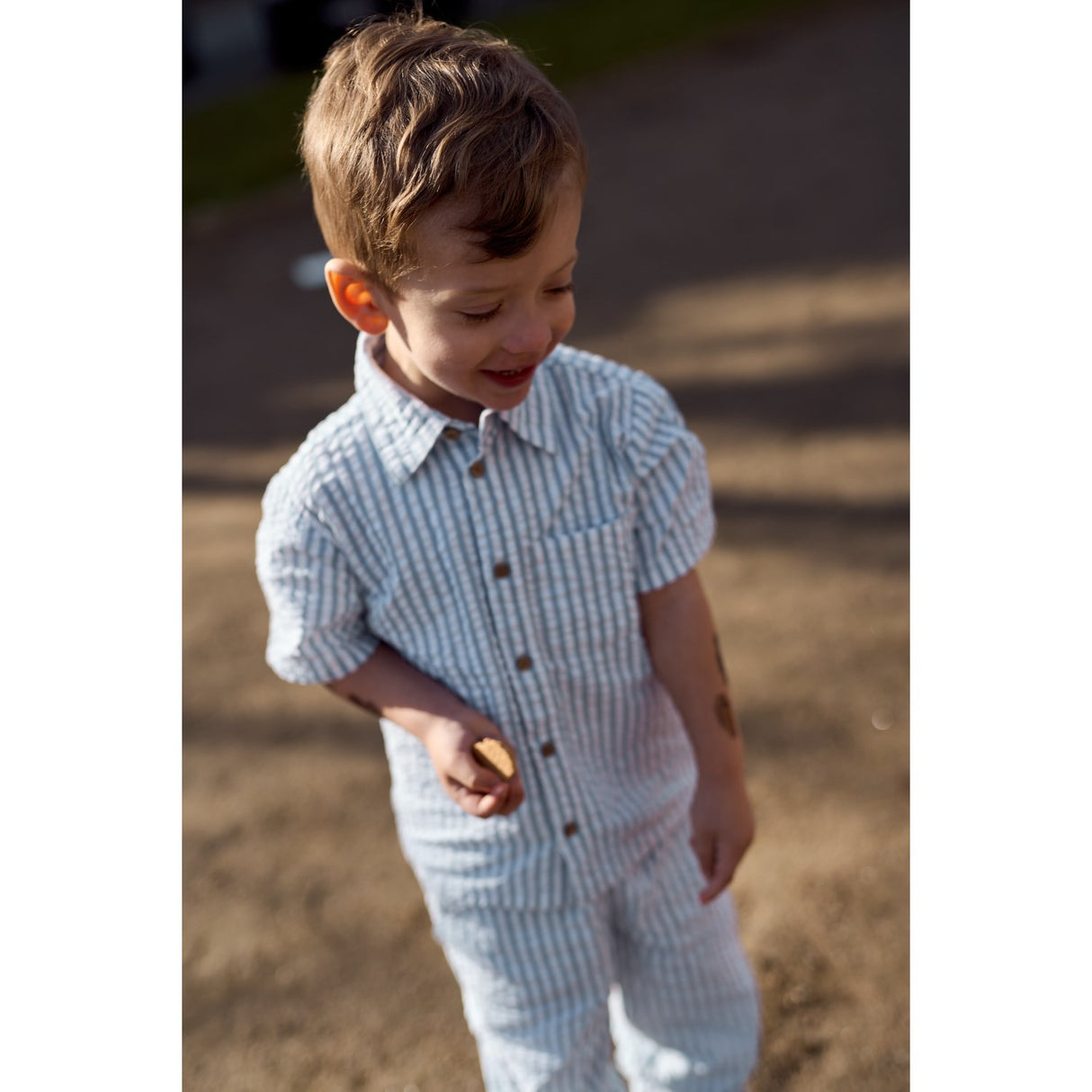 THE NEW Siblings X Luksusbaby Blue Fog Striped Ojo Pants