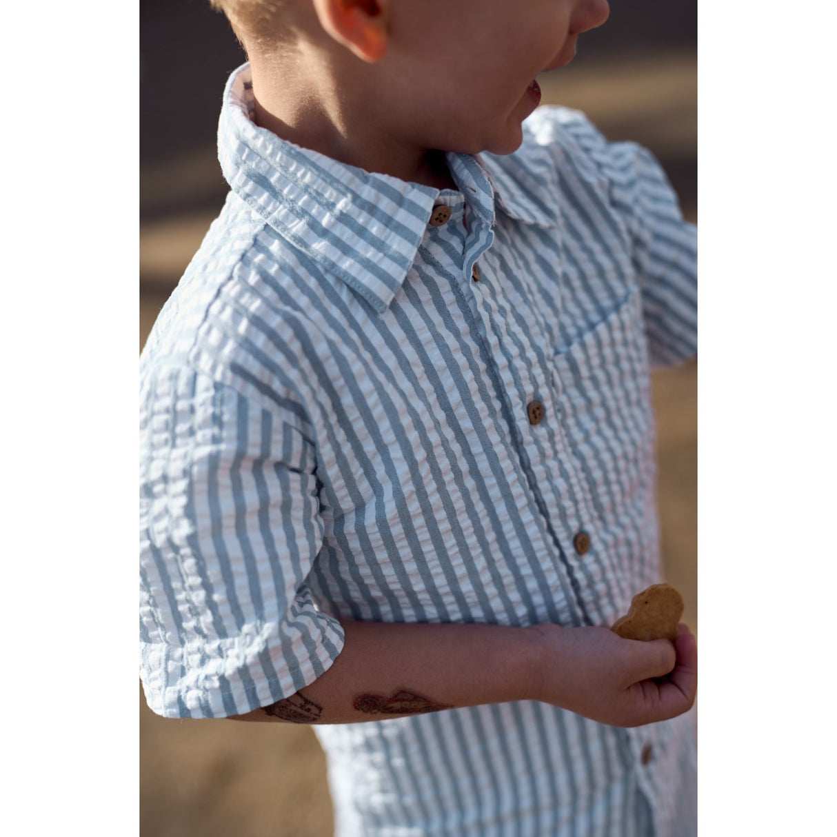 THE NEW Siblings X Luksusbaby Blue FAnd Striped Ojo Shorts