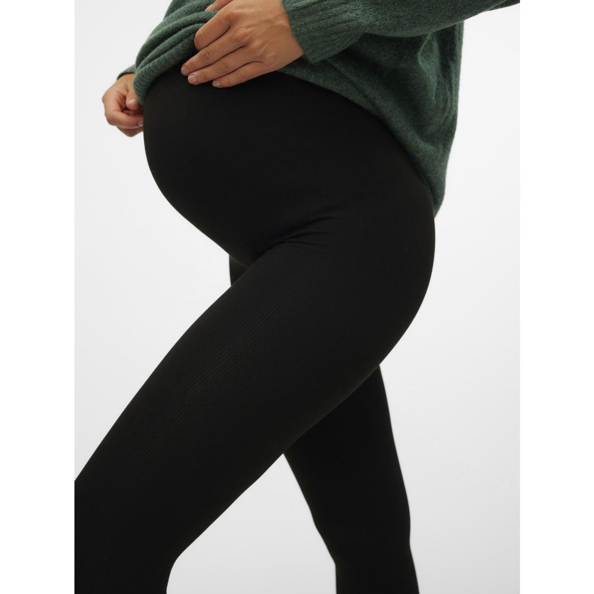 Vero Moda Maternity Black Vmmisa Hw Seamless Rib Leggings Noos