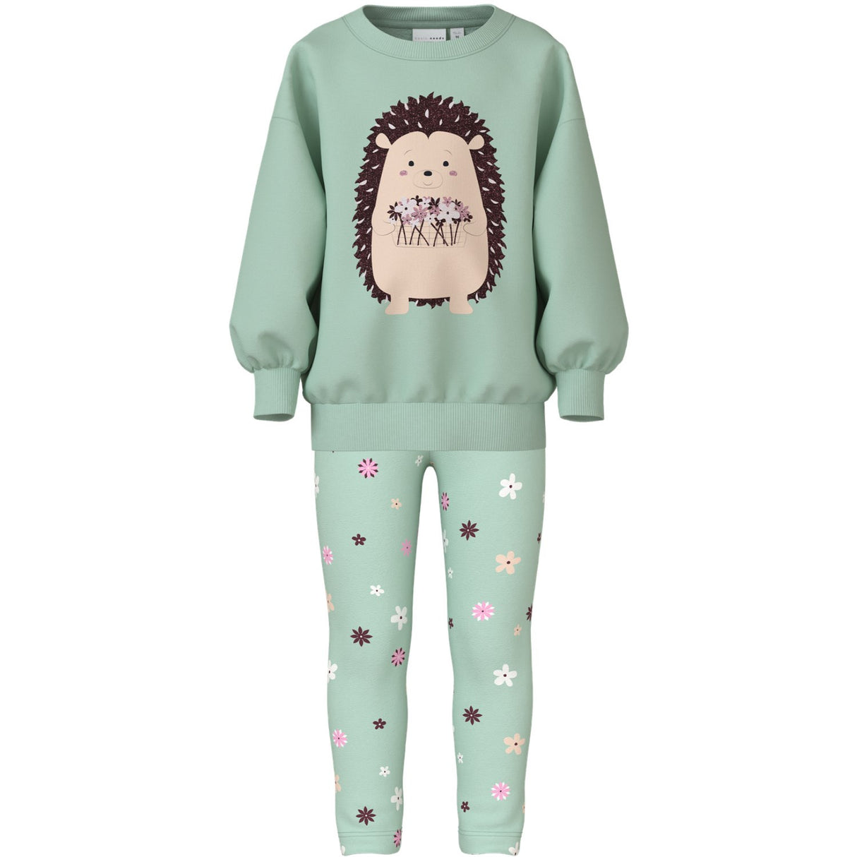 Name It Gossamer Green Nmfvalona Ls Long Rlx Sweat Set Unb