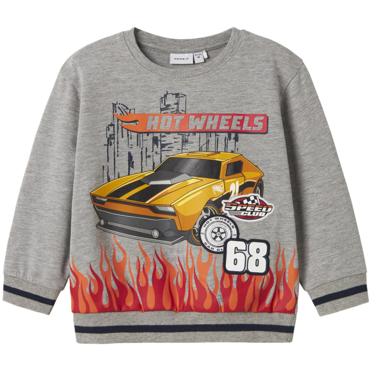 Name It Grey Melange Nmmjaki Hotwheels Nreg Sweat Unb Sky