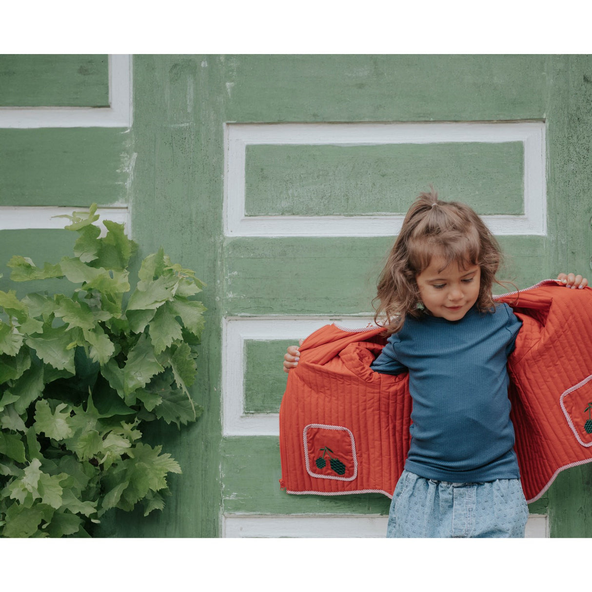 Fliink Pompeian Red Aop Kota Berry Jacket