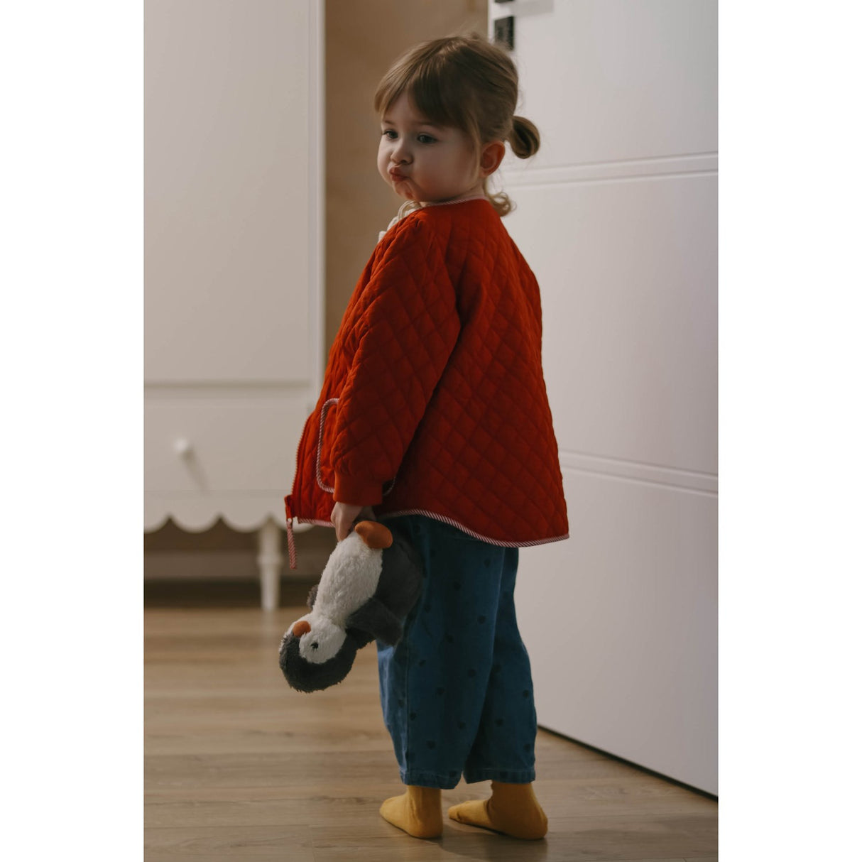 Fliink Pompeian Red Aop Kota Berry Jacket