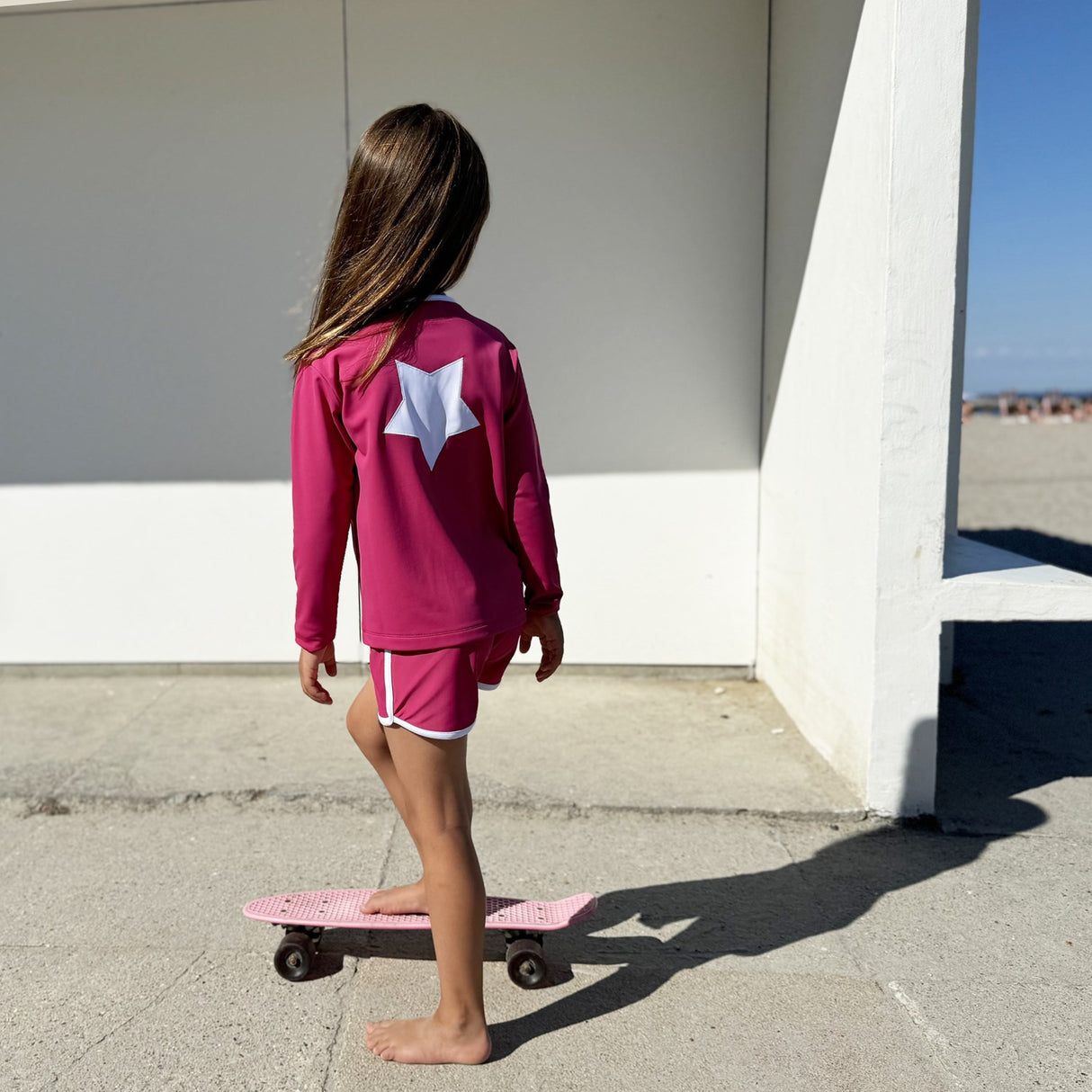 Petit Crabe Mulberry Etoile Zipper Uv-Swim Shirt L/S