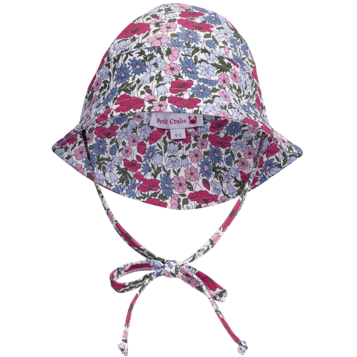 Petit Crabe Poppy & Daisy P Frey Sun hat - Made With Liberty© Fabric