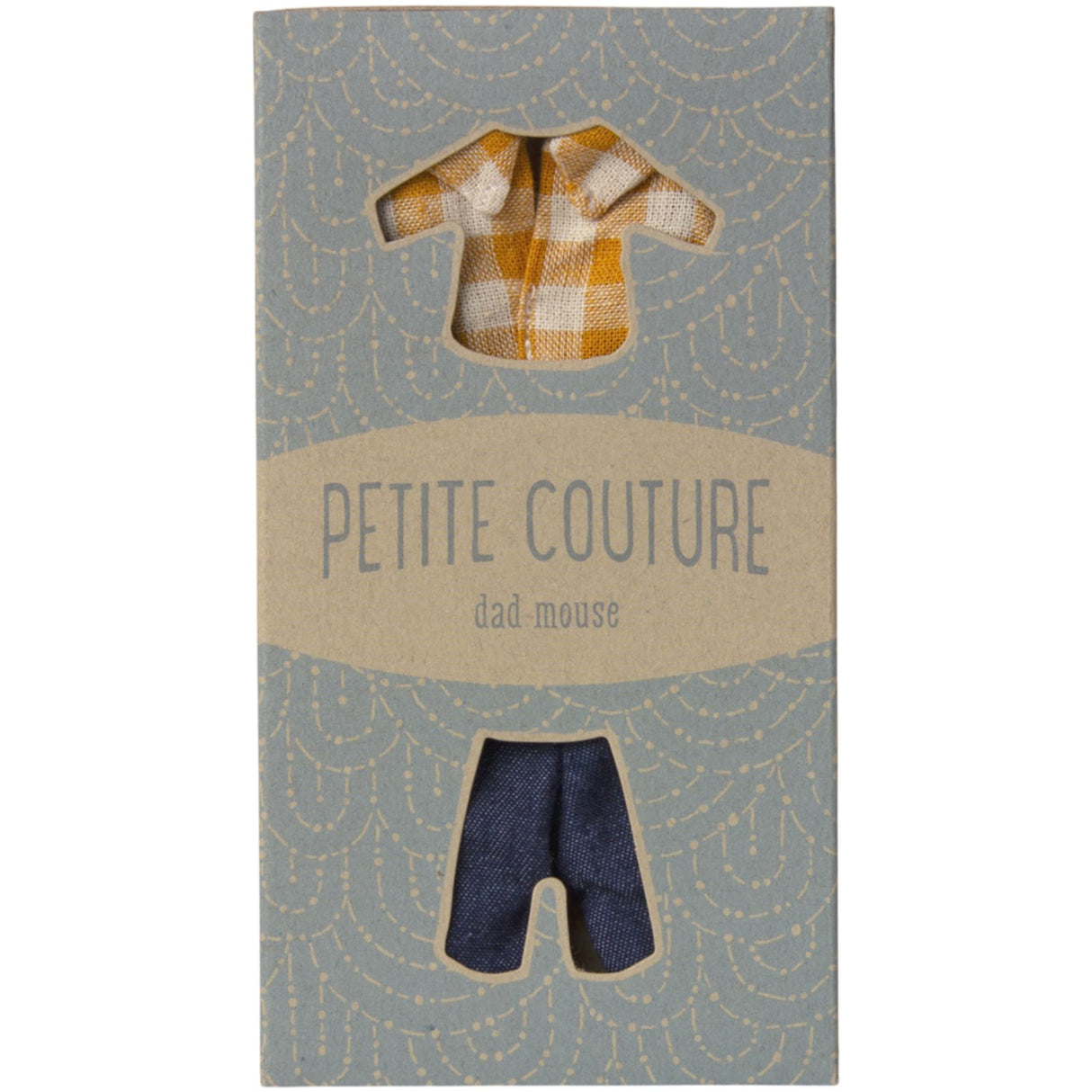 Maileg Yellow Checked Shirt And Pants, Dad Mouse