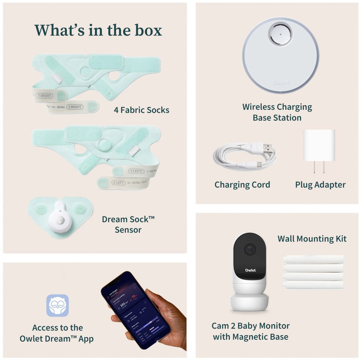 Owlet Mint Dream Sock + Cam2 Bundle