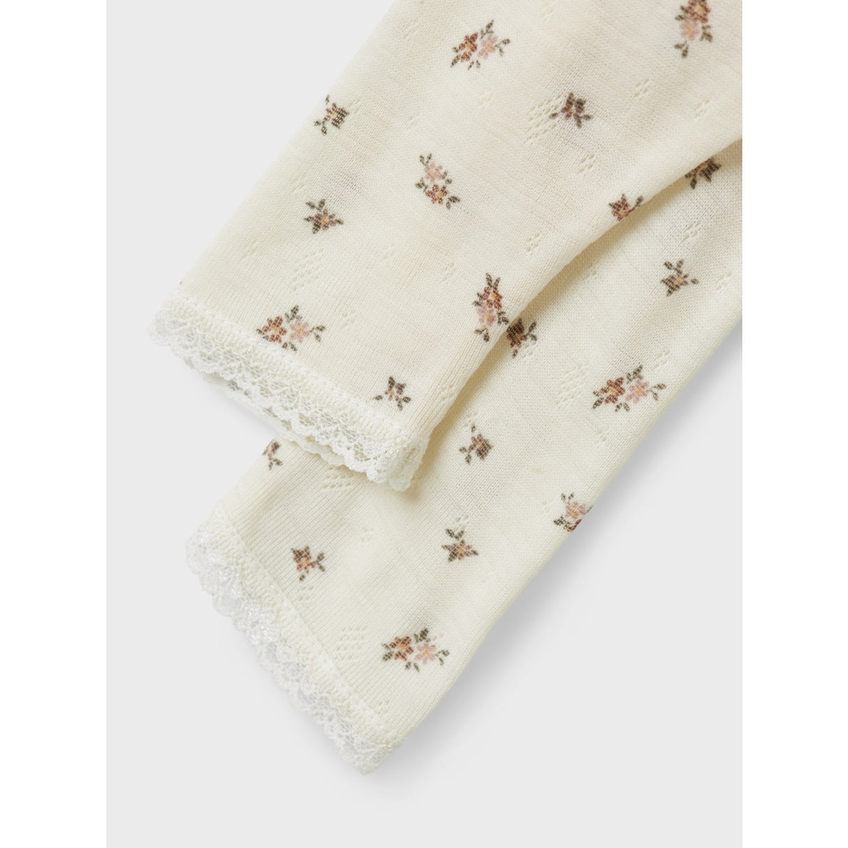 Name It Snow White Small Flowers Nbfwang Wool Needle Leggings Noos