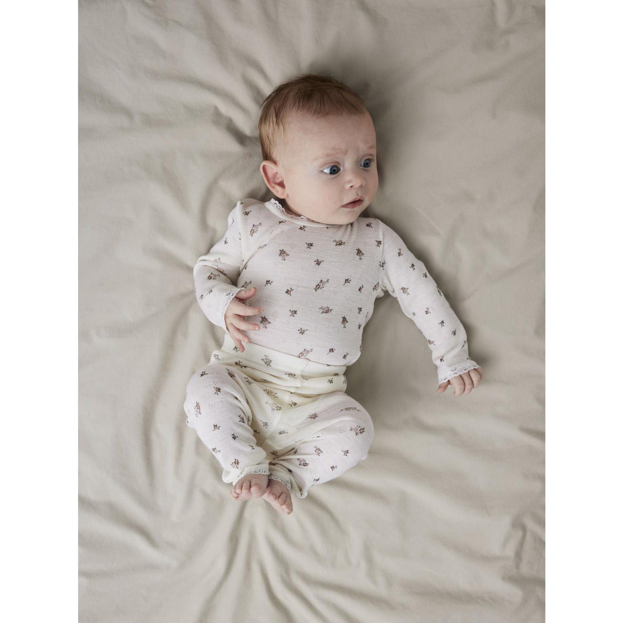 Name It Snow White Small Flowers Nbfwang Wool Needle Leggings Noos