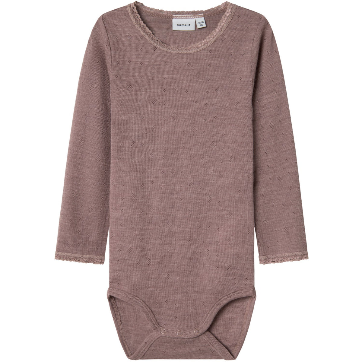 NAME IT Maglietta Manica Lunga In Lana Per Bambini - Nmmwang Wool Needle LS Top Solid Noos - Girocollo Morbido E Caldo