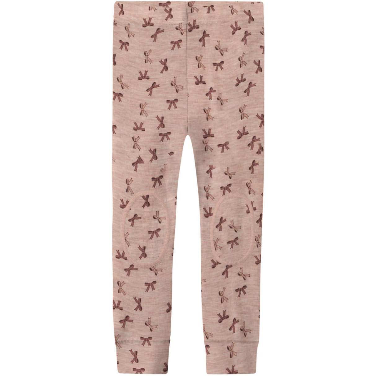 Name It Shadow Gray Bows Nmfwang Wool Rib Leggings Aop