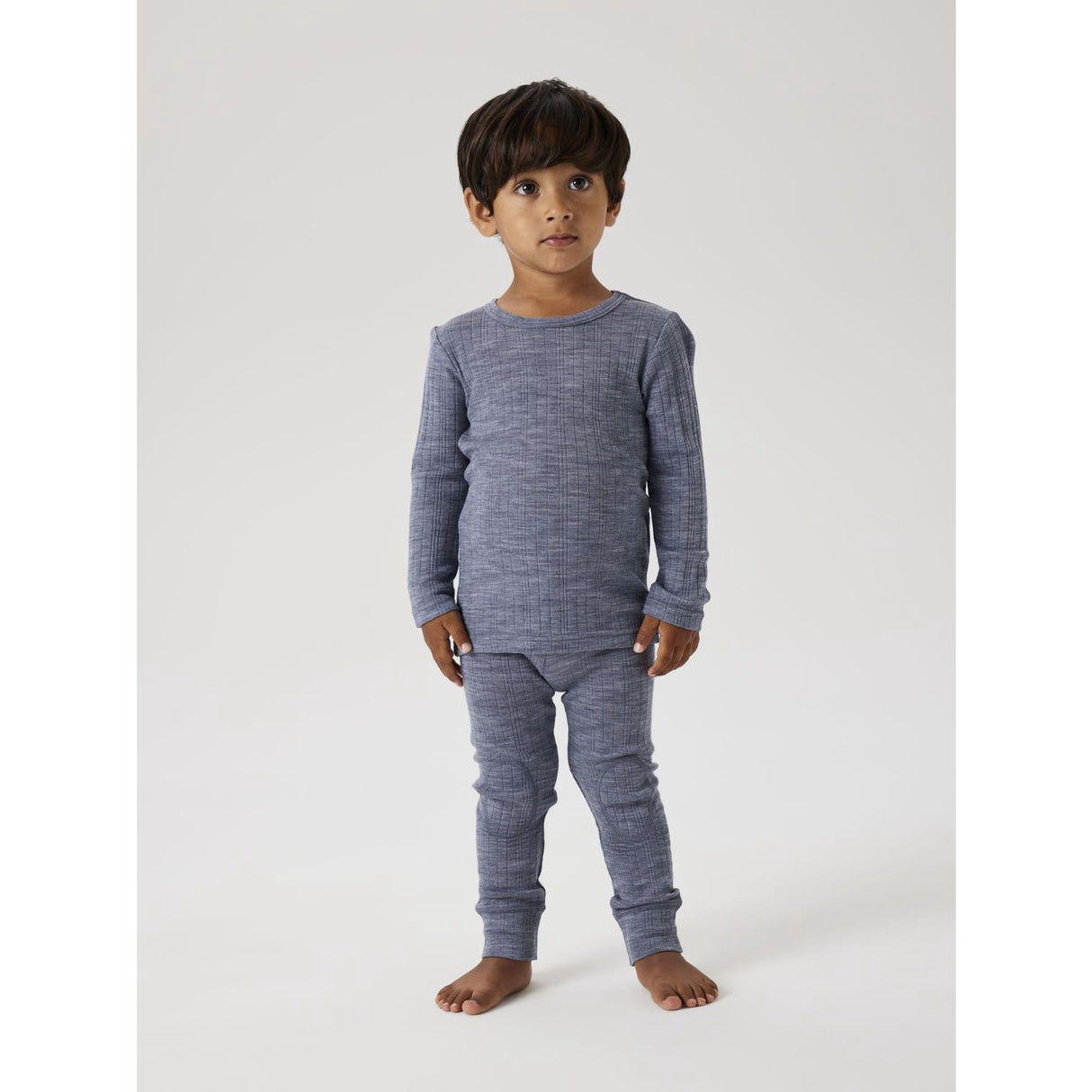 Name It Folkstone Gray Nmmwang Wool Needle Ls Top Solid Noos