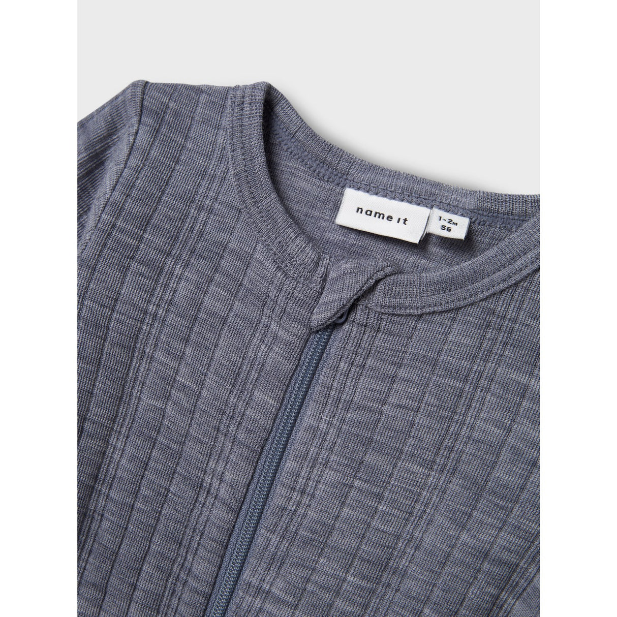 Name It Folkstone Gray Nbmwang Wool Needle Nightsuit Solid Noos