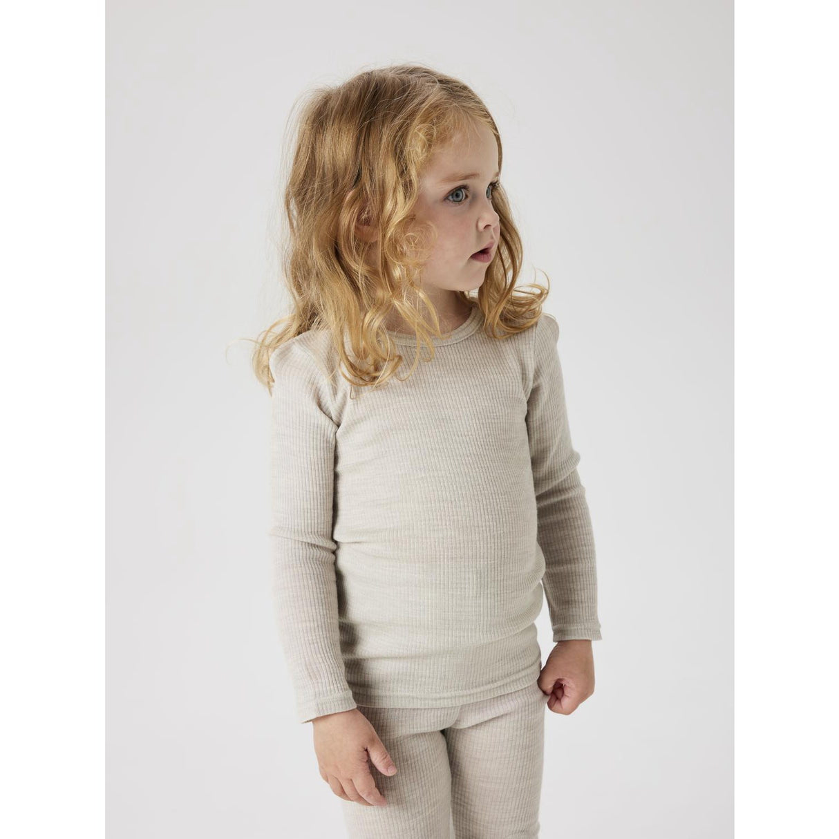 Name It Nacreous Cloud Nmnwax Wool Rib Ls Top Noos