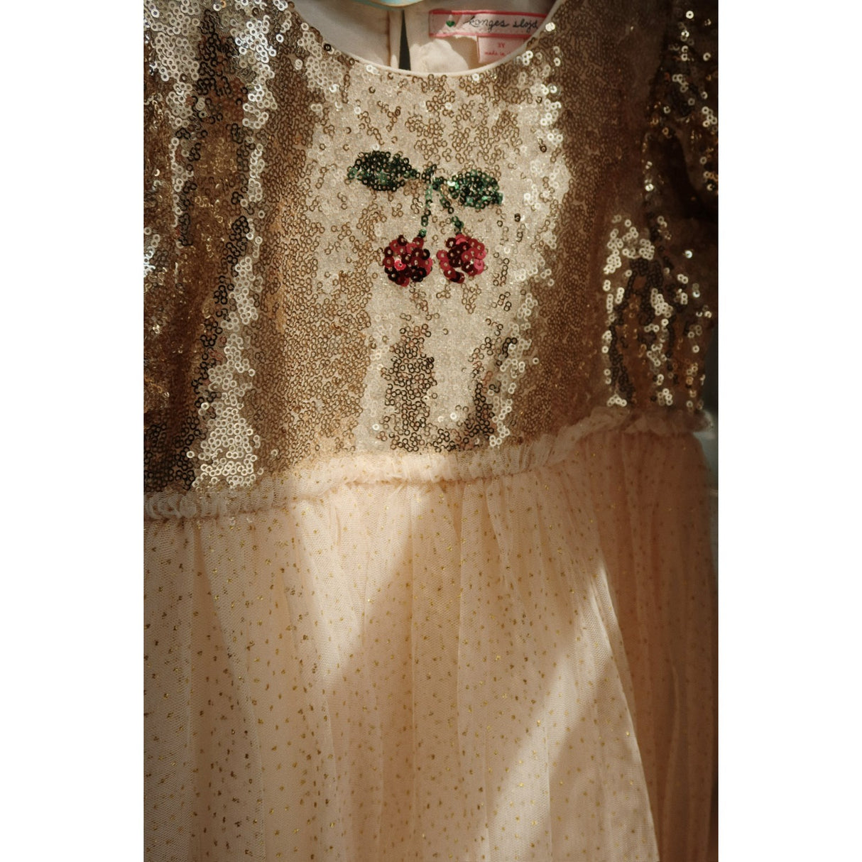 Konges Sløjd Gold Blush Starla Puff Sleeve Dress