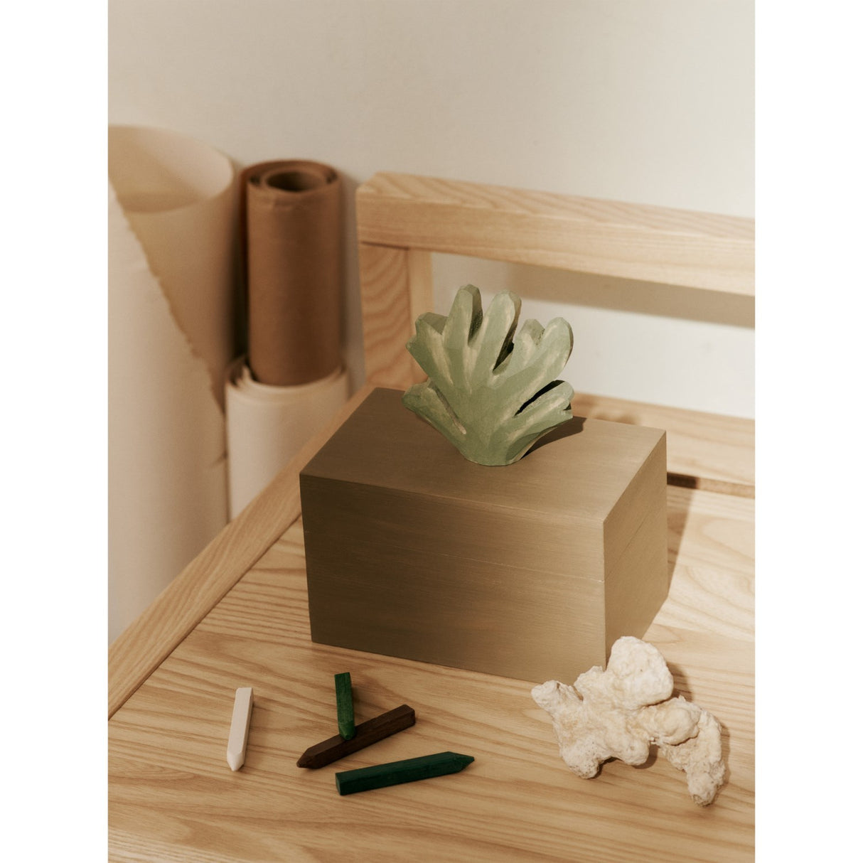 Ferm Living Mistletoe/Tan Harbour Box Coral