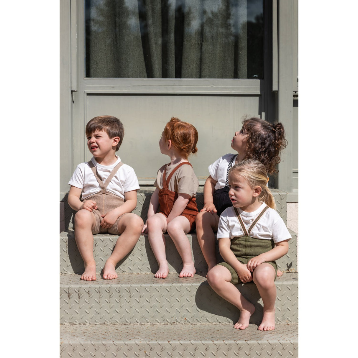 Silly Silas Olive Striped Shorty Tights With Braces