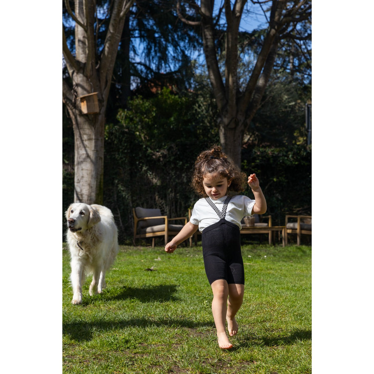 Silly Silas Classic Black Checked Shorty Tights With Braces