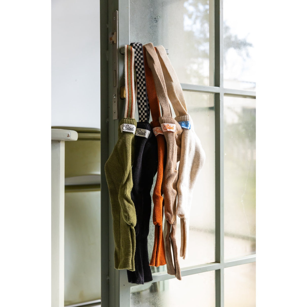 Silly Silas Olive Striped Shorty Tights With Braces