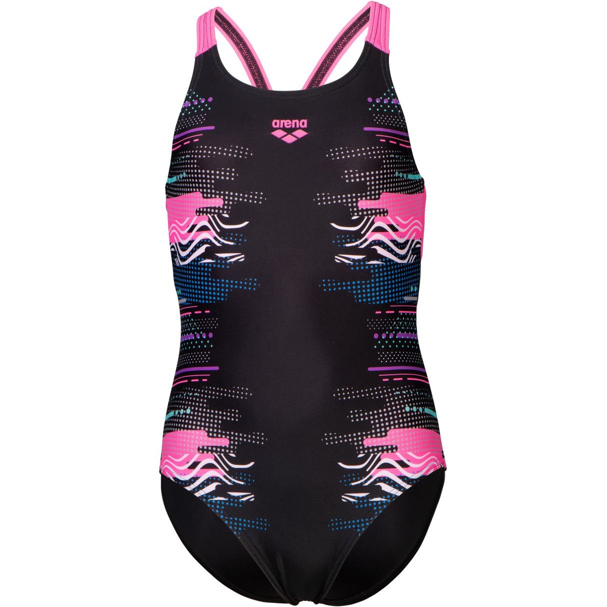 Arena Black Multi- Girl'S Arena Rhythm Swimsuit V Back L