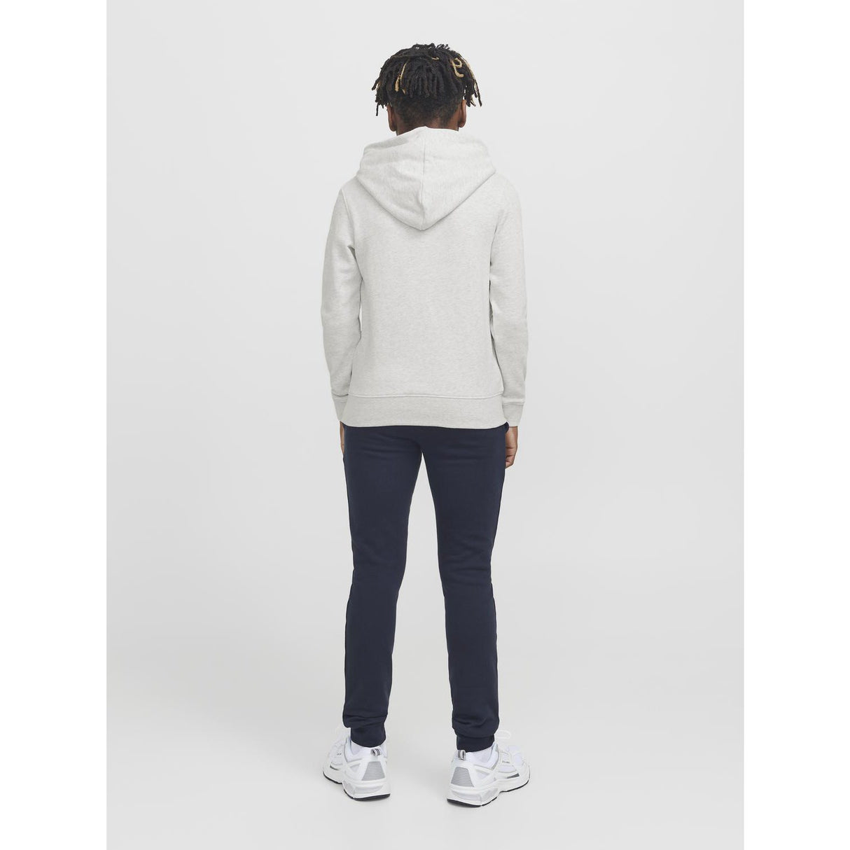 Jack & Jones Junior White Melange Jjbeau Sweat Hood Jnr