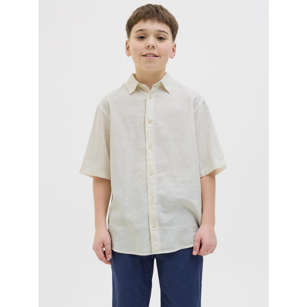 Jack & Jones Junior Antique White Jorparos Oversized Shirt Ss Jnr