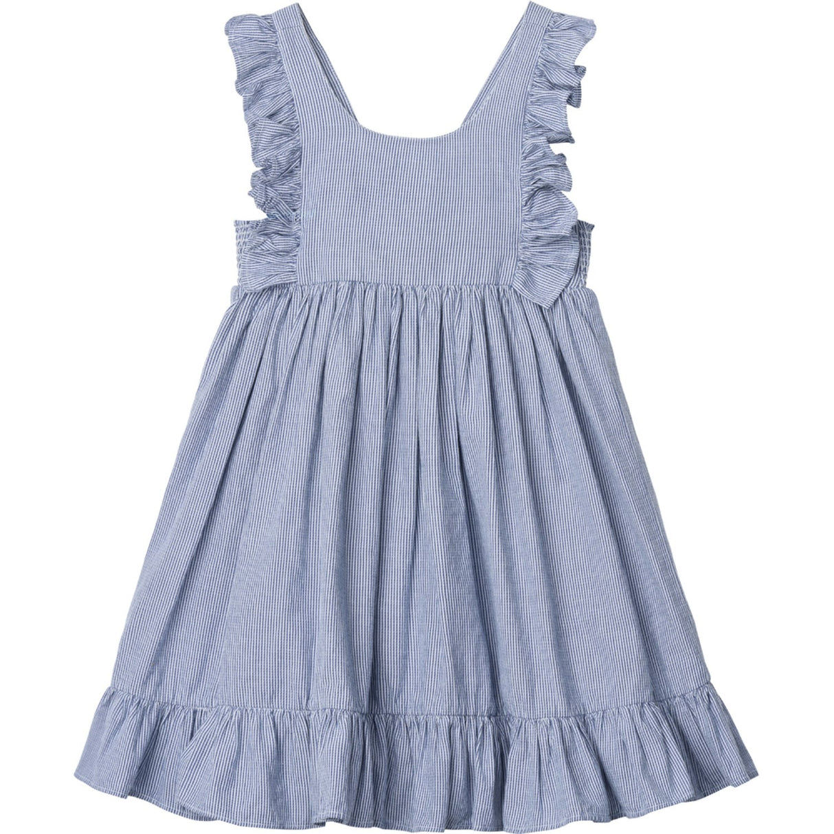 MarMar Fine Cotton Navy Stripe Danita Frill Dress